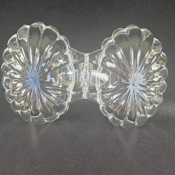 Heisey Marked Crystollite Handled Two Part Conserve Relish Dish 8.25" - Picture 5 of 11